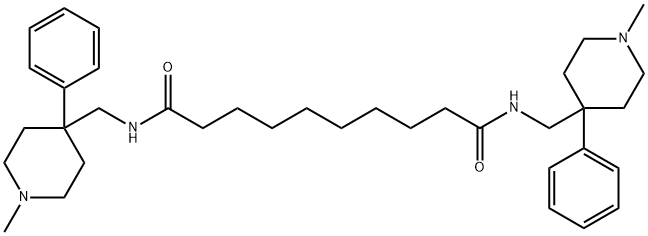 N,N'-Bis(1-methyl-4-phenyl-4-piperidylmethyl)decanediamide Structure