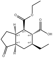 (3aS,4S,5S,6R,7aS)-4-(ethoxycarbonyl)-6-ethyl-1-oxooctahydro-1H-indene-5-carboxylic acid 구조식 이미지