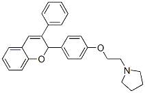 2-(4-(2-pyrrolidinoethoxy)phenyl)-3-phenyl-2H-1-benzopyran Structure