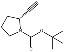 1-Pyrrolidinecarboxylic acid, 2-ethynyl-, 1,1-dimethylethyl ester, (2R)- 구조식 이미지