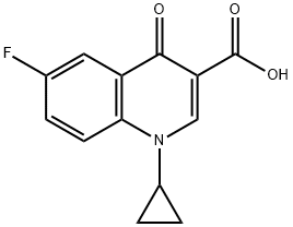 3-Quinolinecarboxylic acid, 1-cyclopropyl-6-fluoro-1,4-dihydro-4-oxo- 구조식 이미지