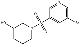 1-(5-broMopyridin-3-ylsulfonyl)piperidin-3-ol Structure