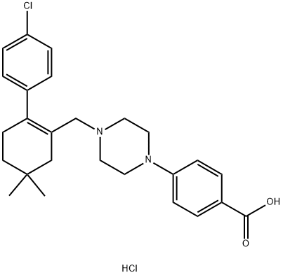 4-[4-[[2-(4-Chlorophenyl)-5,5-dimethyl-1-cyclohexenyl]methyl]-1-piperazinyl]benzoic Acid Hydrochloride Structure