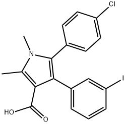 5-(4-Chlorophenyl)-4-(3-iodophenyl)-1,2-dimethylpyrrole-3-carboxylic Acid 구조식 이미지