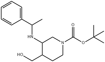 1-Boc-3-(1-페닐에틸아미노)-4-피페리딘메탄올 구조식 이미지