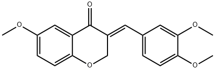 (E)-2,3-Dihydro-3-((3,4-dimethoxyphenyl)methylene)-6-methoxy-4H-1-benz opyran-4-one 구조식 이미지