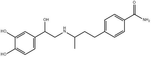 1-(3,4-dihydroxyphenyl)-2-(3-(4-carbamylphenyl)-1-methylpropylamino)ethanol Structure