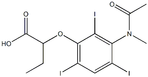 2-[3-(N-Methylacetylamino)-2,4,6-triiodophenoxy]butyric acid Structure