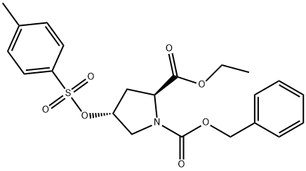 (2R, 4R)-4-(TOLUENE-4-SULFONYLOXY)-1-[BENZYLOXYCARBONYL]-PYRROLIDINE-2-ETHYLCARBOXYLATE 구조식 이미지