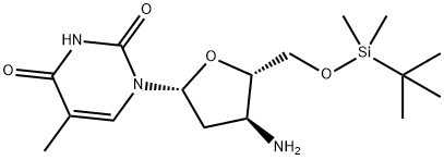 3'-아미노-5'-O-tert-부틸디메틸실릴-3'-데옥시티미딘 구조식 이미지