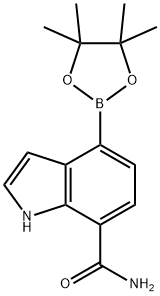 1H-Indole-7-carboxaMide, 4-(4,4,5,5-tetraMethyl-1,3,2-dioxaborolan-2-yl)- 구조식 이미지