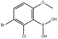 3-Bromo-2-chloro-6-methoxyphenylboronic acid 구조식 이미지