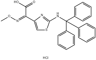 (Z)(METHOXYIMINO)[2(TRITYLAMINO)THIAZOL- 4-YL]ACET.AC.MONOHCL 구조식 이미지