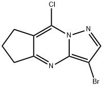 5H-Cyclopenta[d]pyrazolo[1,5-a]pyriMidine, 3-broMo-8-chloro-6,7-dihydro- 구조식 이미지