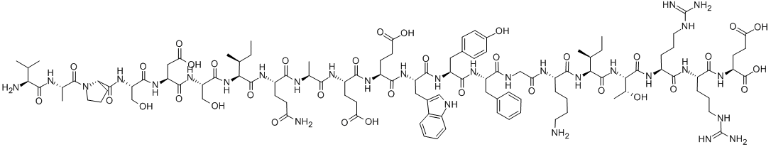 H-VAL-ALA-PRO-SER-ASP-SER-ILE-GLN-ALA-GLU-GLU-TRP-TYR-PHE-GLY-LYS-ILE-THR-ARG-ARG-GLU-OH 구조식 이미지