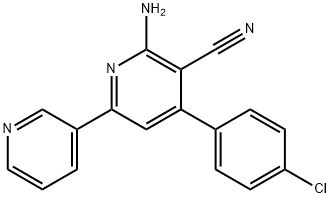 6-amino-5-cyano-4-(4-chlorophenyl)-2,3'-bipyridine 구조식 이미지