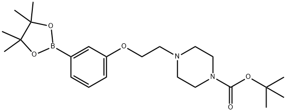 tert-Butyl 4-{2-[3-(4,4,5,5-Tetramethyl[1,3,2]dioxaborolan-2-yl)phenoxy]ethyl}piperazine-1-carboxylate 구조식 이미지