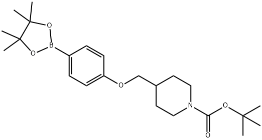 TERT-BUTYL 4-[4-(4,4,5,5-TETRAMETHYL[1,3,2]DIOXABOROLAN-2-YL)PHENOXYMETHYL]PIPERIDINE-1-CARBOXYLATE Structure