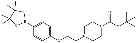 tert-Butyl 4-(2-[4-(4,4,5,5-tetramethyl[1,3,2]dioxaborolan-2-yl)phenoxy]ethyl)piperazine-1-carboxyla 구조식 이미지