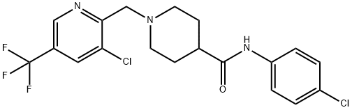 1-(3-Chloro-5-trifluoromethyl-pyridin-2-ylmethyl)-piperidine-4-carboxylic acid (4-chloro-pheny 구조식 이미지