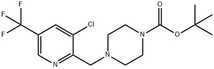 4-(3-Chloro-5-trifluoromethyl-pyridin-2-ylmethyl)-piperazine-1-carboxylic acid tert-butyl este Structure