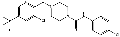 4-(3-Chloro-5-trifluoromethyl-pyridin-2-ylmethyl)-piperazine-1-carbothioic acid (4-chloro-phen Structure