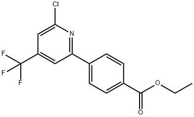 4-(6-Chloro-4-trifluoromethyl-pyridin-2-yl)-benzoic acid ethyl ester Structure