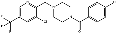 (4-Chlorophenyl)[4-(3-chloro-5-trifluoromethylpyridin-2-ylmethyl)piperazin-1-yl]methanone 구조식 이미지