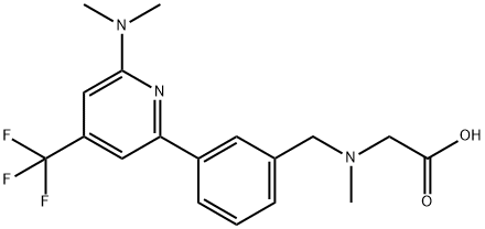 {[3-(6-Dimethylamino-4-trifluoromethyl-pyridin-2-yl)-benzyl]-methyl-amino}-acetic acid Structure