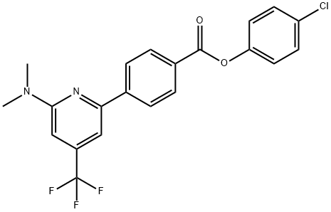 4-(6-Dimethylamino-4-trifluoromethyl-pyridin-2-yl)-benzoic acid 4-chloro-phenyl ester Structure