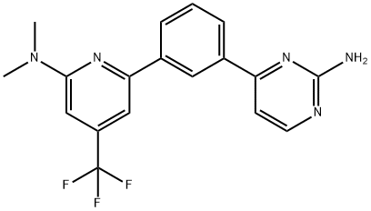 4-[3-(6-Dimethylamino-4-trifluoromethyl-pyridin-2-yl)-phenyl]-pyrimidin-2-ylamine Structure