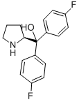 (S)-알파,ALPHA-BIS(4-플루오로페닐)-2-피롤리딘메탄올 구조식 이미지