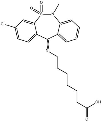 131206-48-9 7-[(3-Chloro-6-Methyl-5,5-dioxidodibenzo[c,f][1,2]thiazepin-11(6H)-ylidene)aMino]heptanoic Acid