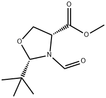 (2S,4R)-2-(tert-Butyl)-3-formyl-4-oxazolidinecarboxylic Acid Methyl Ester Structure