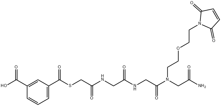 N-(5-말레이미도-3-옥사펜틸)(2-(3-카르복시벤조일)티오)아세틸글리실-글리실-글리신아미드 구조식 이미지