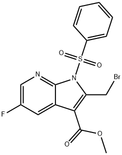 1H-Pyrrolo[2,3-b]pyridine-3-carboxylic acid, 2-(broMoMethyl)-5-fluoro-1-(phenylsulfonyl)-, Methyl ester Structure