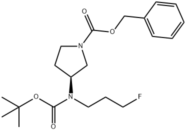 1-피롤리딘카르복실산,3-[[(1,1-디메틸에톡시)카르보닐](3-플루오로프로필)a미노]-,페닐메틸에스테르,(3S)- 구조식 이미지