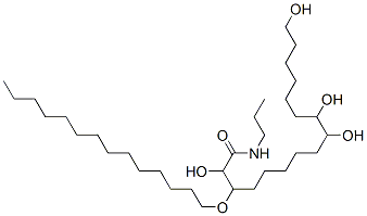 Hexadecanamide, 9,10,16-trihydroxy-N-2-hydroxy-3-(tetradecyloxy)propyl- Structure