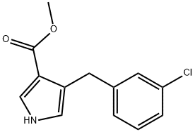 4-(3-Chloro-benzyl)-1H-pyrrole-3-carboxylic acid Methyl ester Structure