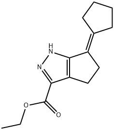 6-Cyclopentylidene-1,4,5,6-tetrahydro-cyclopentapyrazole-3-carboxylic acid 
ethyl ester Structure