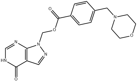 4-(Morpholinomethyl)benzoic acid (4,5-dihydro-4-oxo-1H-pyrazolo[3,4-d]pyrimidine-1-yl)methyl ester Structure