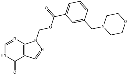 3-(모르폴리노메틸)벤조산(4,5-디히드로-4-옥소-1H-피라졸로[3,4-d]피리미딘-1-일)메틸에스테르 구조식 이미지