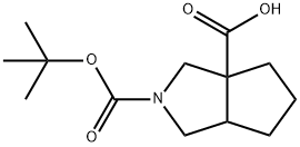 2-Boc-octahydrocyclopenta[c]-pyrrole-3a-carboxylic acid Structure