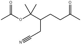 DL-3-(1-ACETOXY-1-METHYLETHYL)-6-OXOHEPTANENITRILE Structure