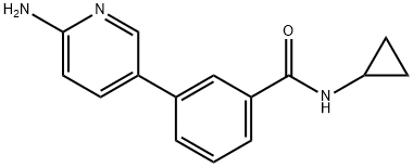 3-(6-아미노피리딘-3-일)-N-시클로프로필벤자미드 구조식 이미지
