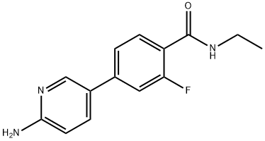 4-(6-아미노피리딘-3-일)-N-에틸-2-플루오로벤즈아미드 구조식 이미지