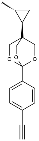 2,6,7-Trioxabicyclo(2.2.2)octane, 1-(4-ethynylphenyl)-4-(2-methylcyclo propyl)-, trans- Structure