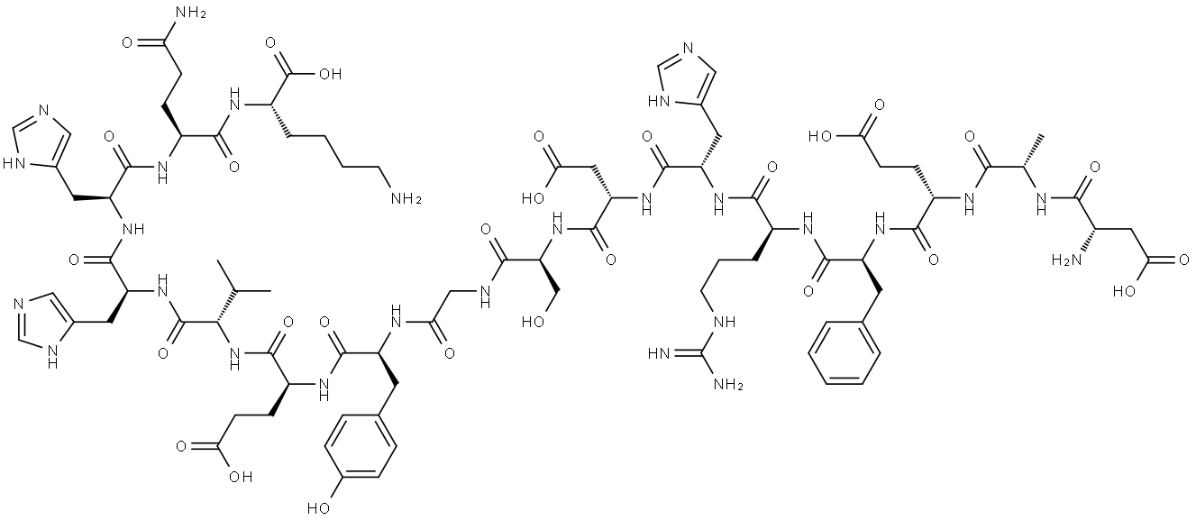 H-ASP-ALA-GLU-PHE-ARG-HIS-ASP-SER-GLY-TYR-GLU-VAL-HIS-HIS-GLN-LYS-OH Structure