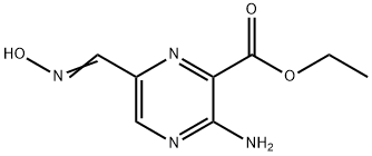 Pyrazinecarboxylic acid, 3-amino-6-[(hydroxyimino)methyl]-, ethyl ester (9CI) Structure