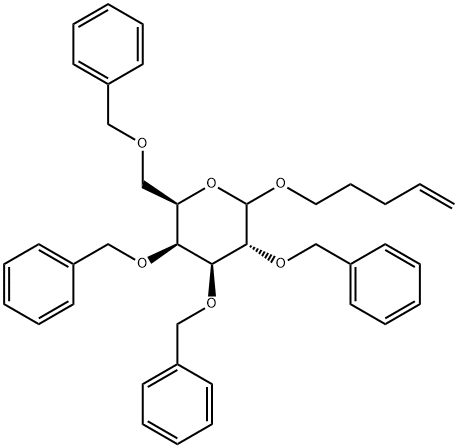 PENT-4-ENYL-2,3,4,6-테트라-O-벤질-D-갈락토피라노사이드 구조식 이미지